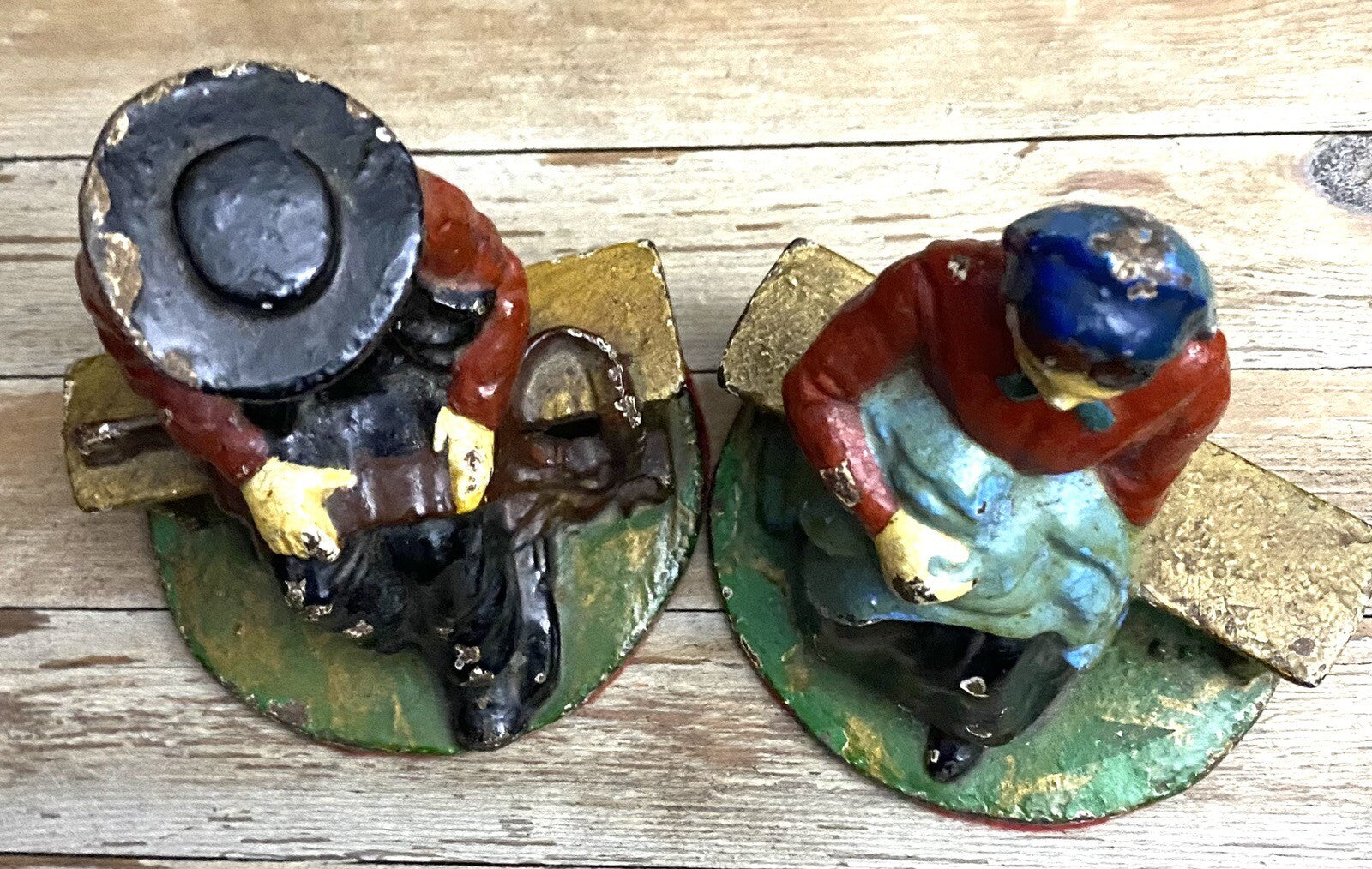 Vintage Cast Iron Amish, Couple Figurines, Bookends