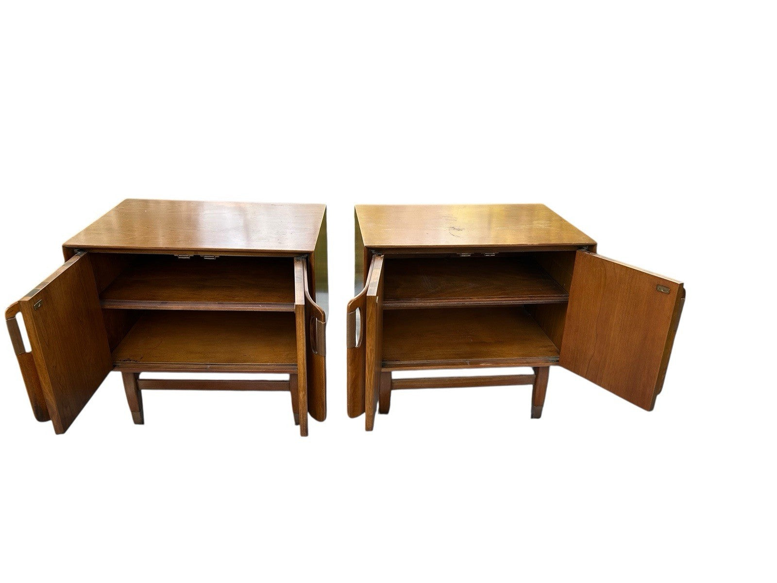 Set Of 2 Mid Century Wood NightStand