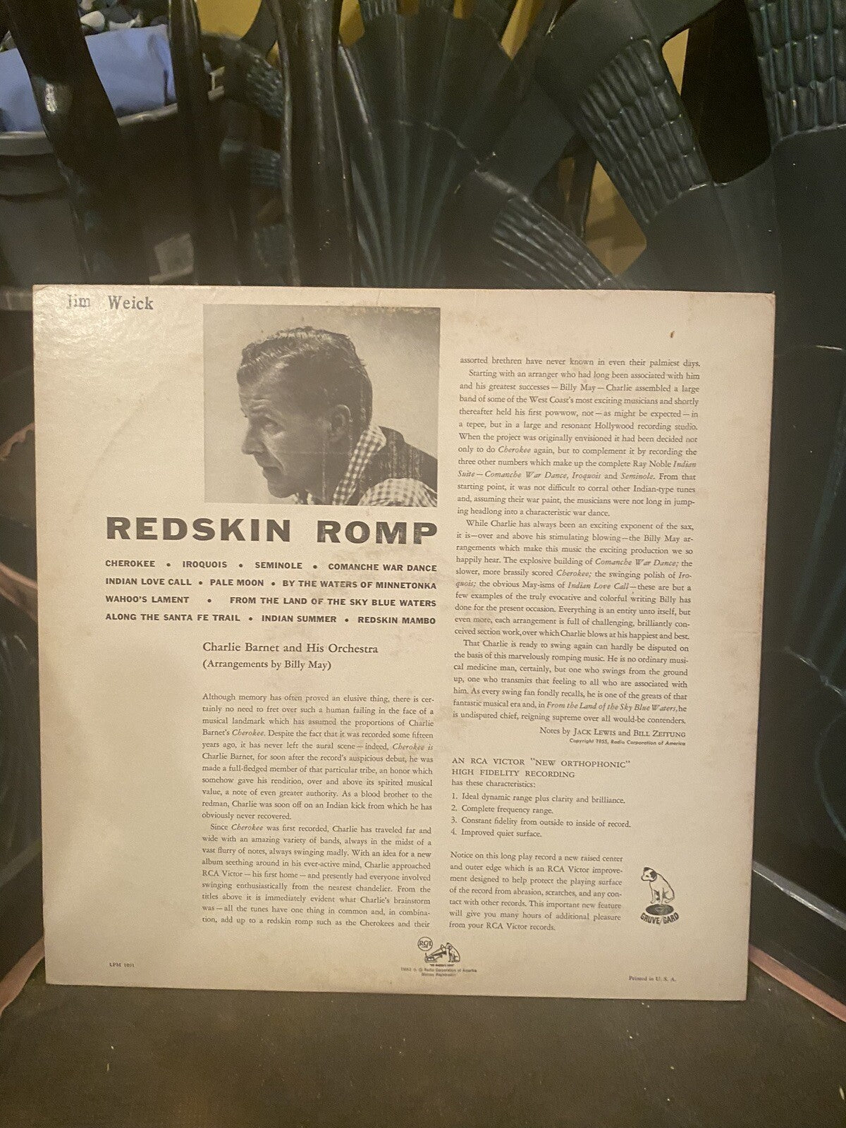 Charlie Barnet & His Orch. Lp Redskin Romp On Rca