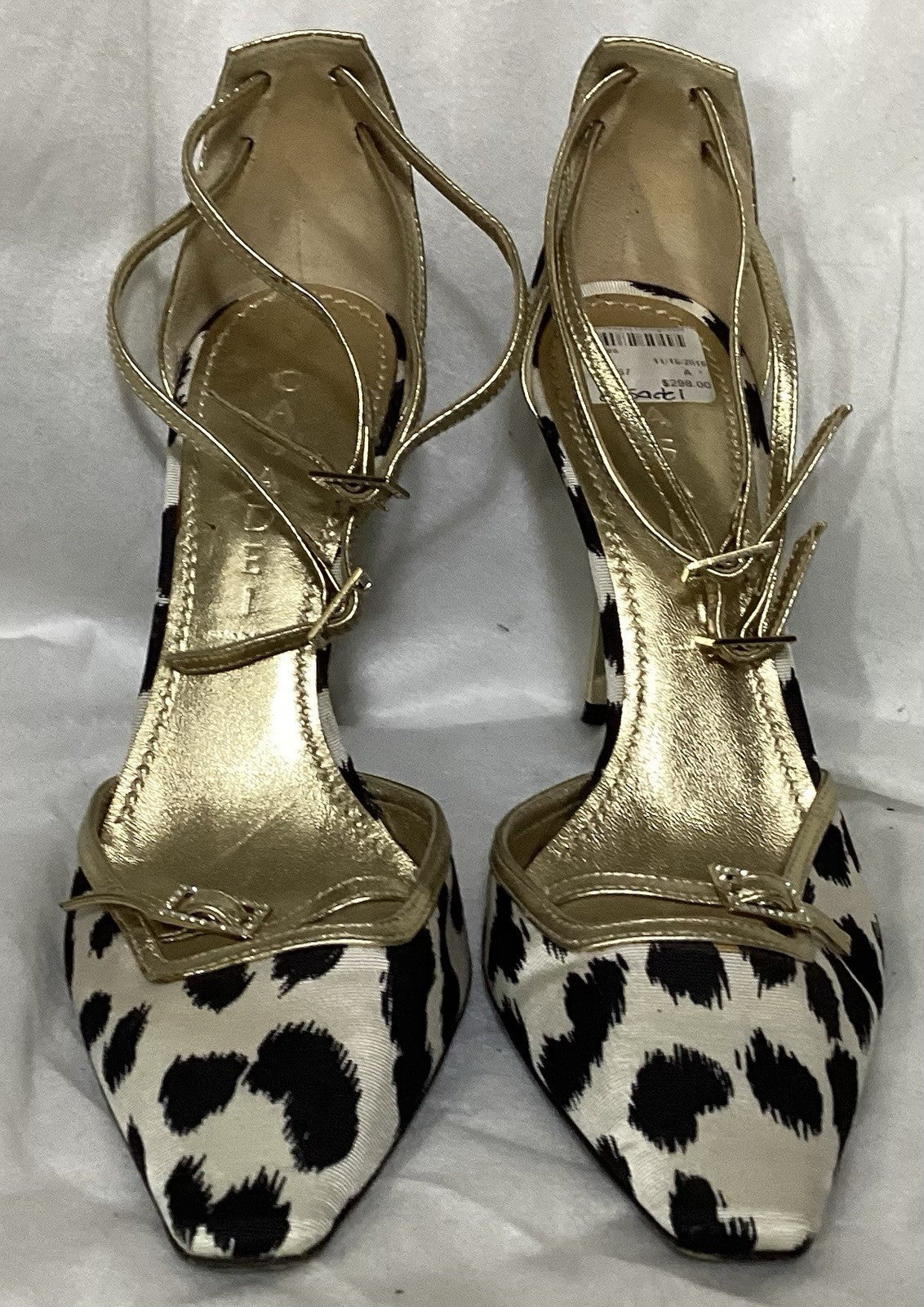 Casadei Tri Color Double Buckles High Heels Women Shoes Sz 6.5B