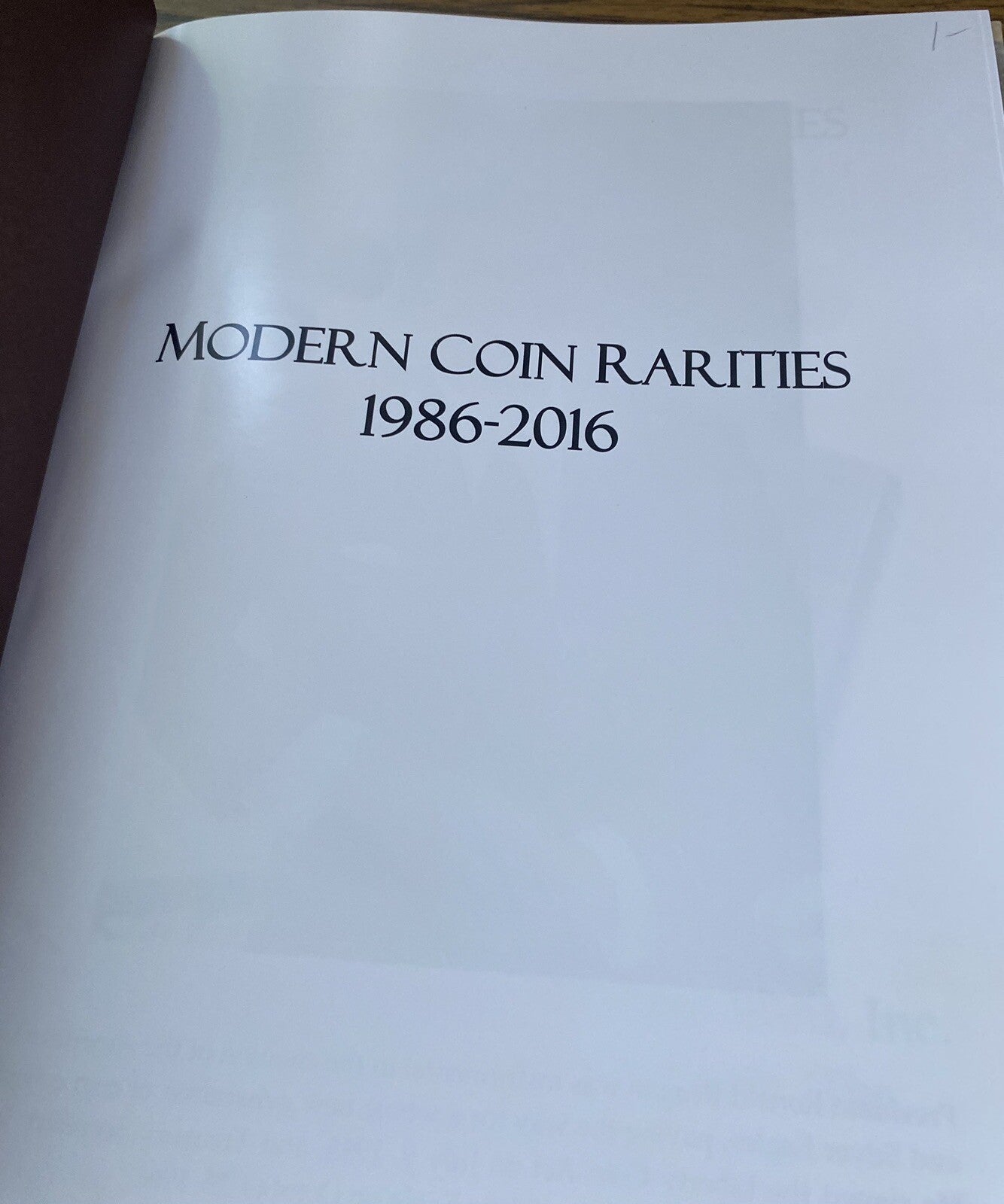 Modern Coin Rarities 1986~2016 Book