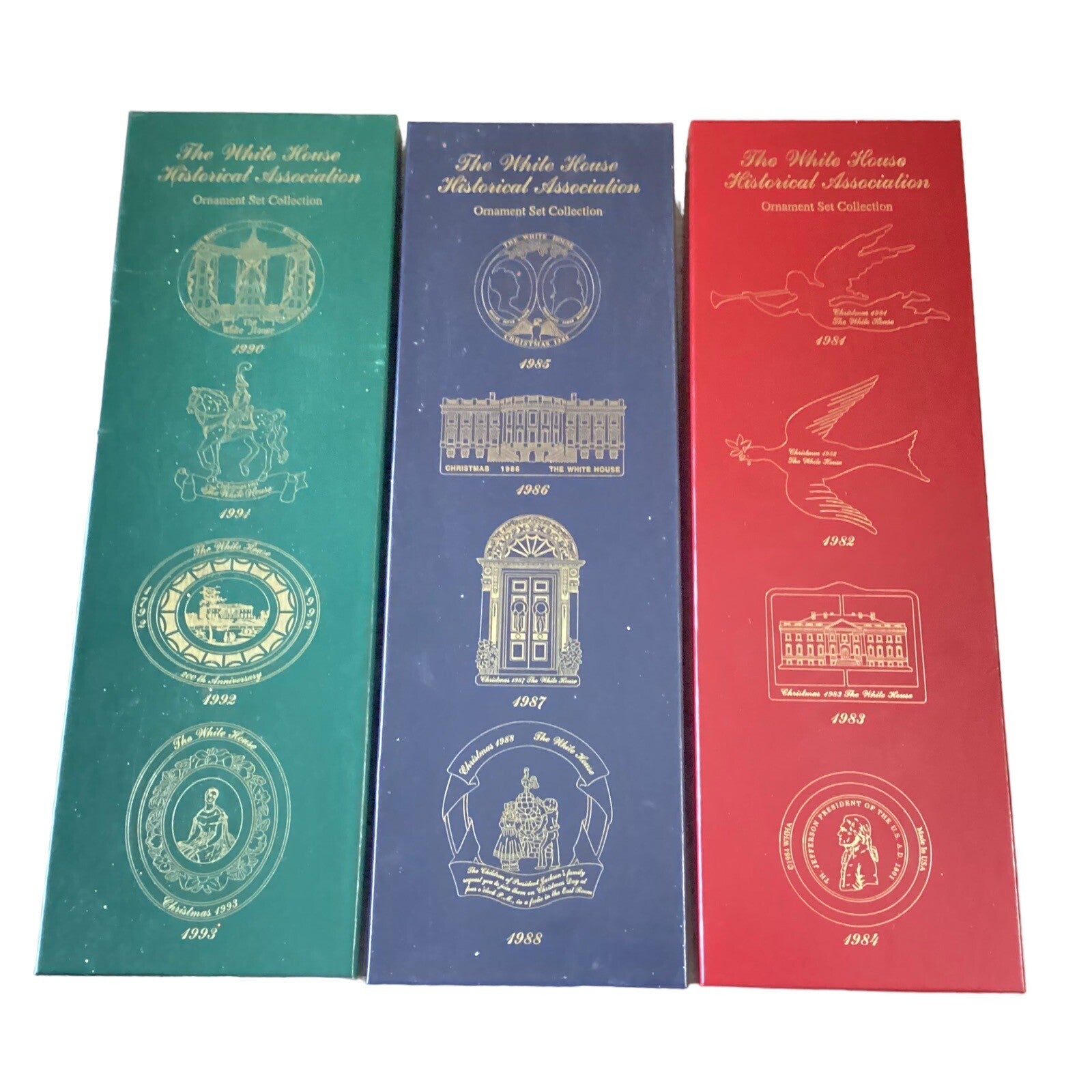 3 Set Of 4 Of The Historical Association Ornament Set Collection