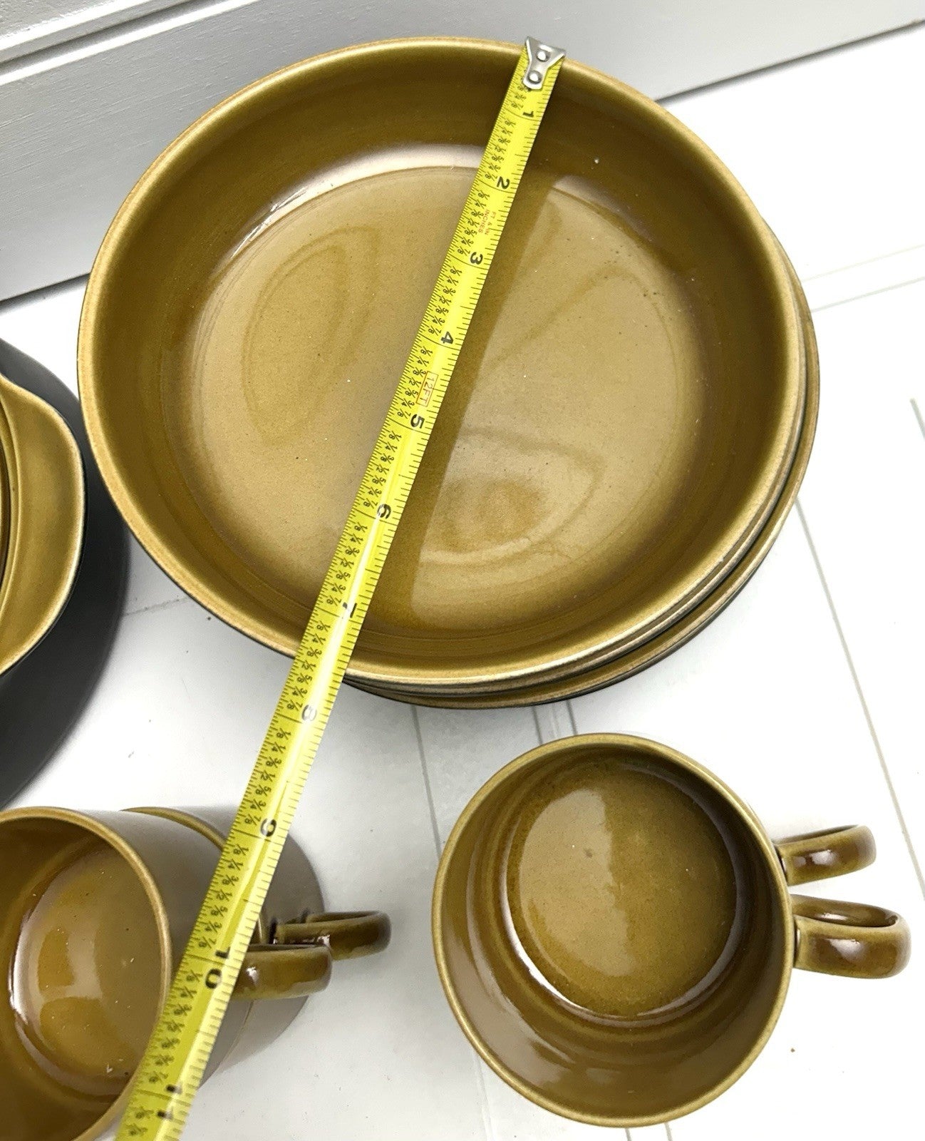 13 Pieces Melitta Germany Ceracron Pottery Mid Century Mustard Set