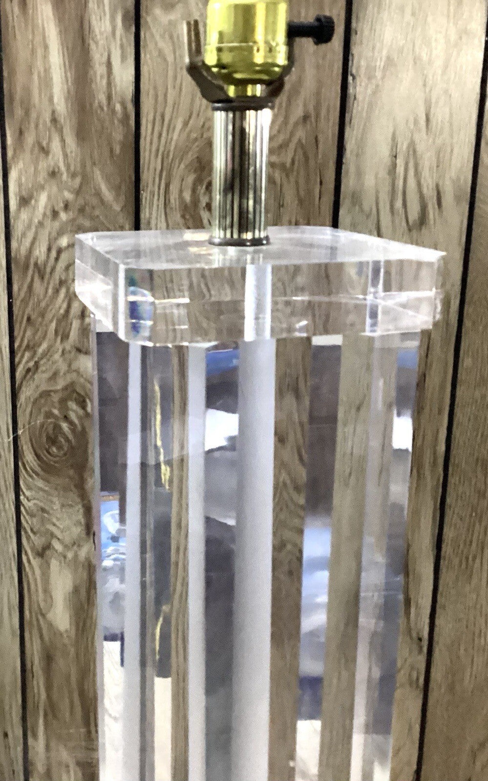 Vintage Tall Lucite Table Lamp