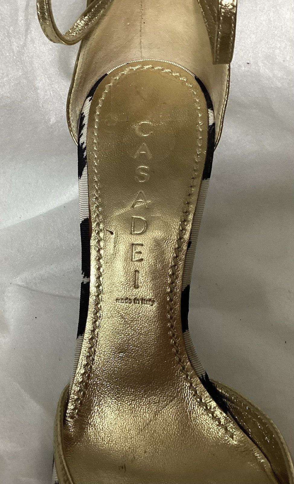 Casadei Tri Color Double Buckles High Heels Women Shoes Sz 6.5B
