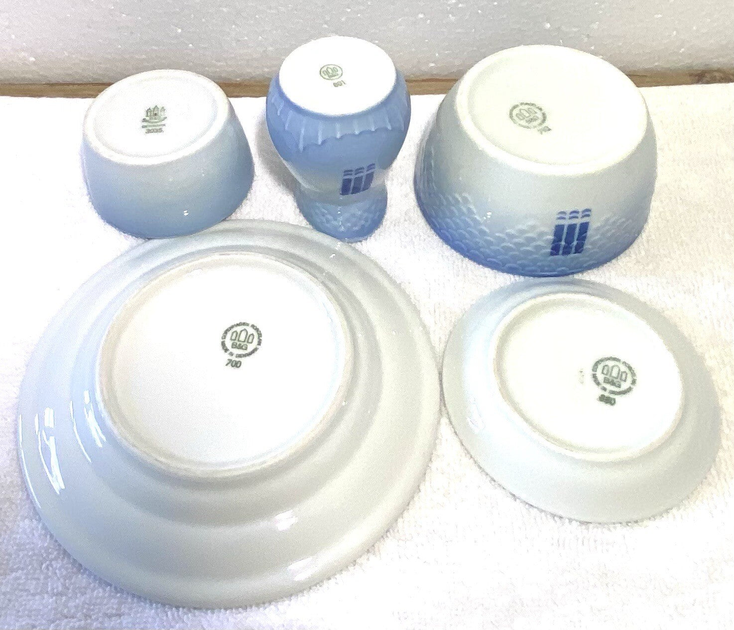 B & G Copenhagen Porcelain 5 Pieces Small Tea Set