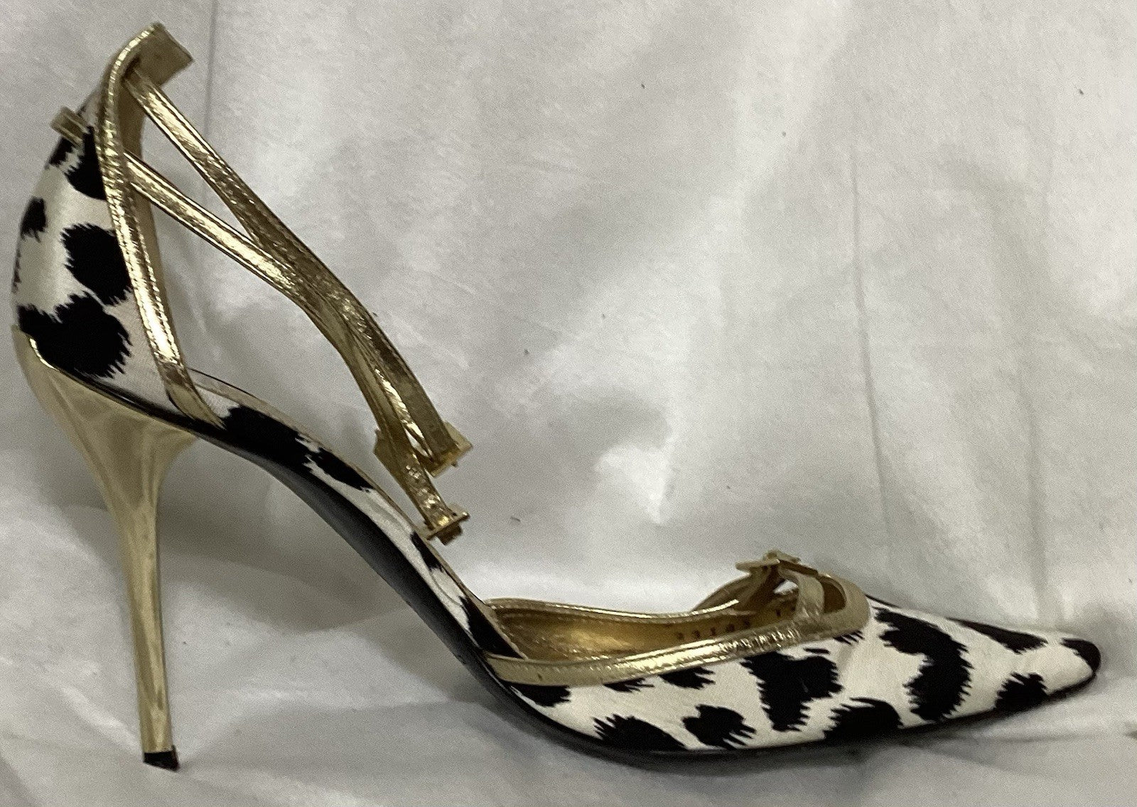 Casadei Tri Color Double Buckles High Heels Women Shoes Sz 6.5B