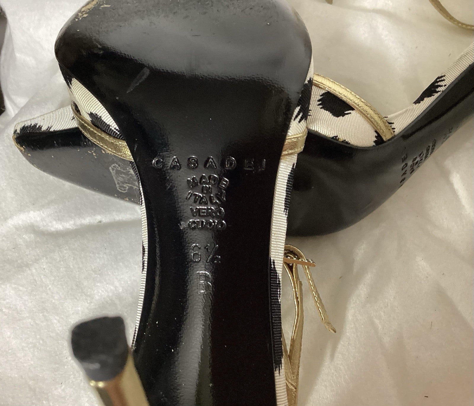 Casadei Tri Color Double Buckles High Heels Women Shoes Sz 6.5B