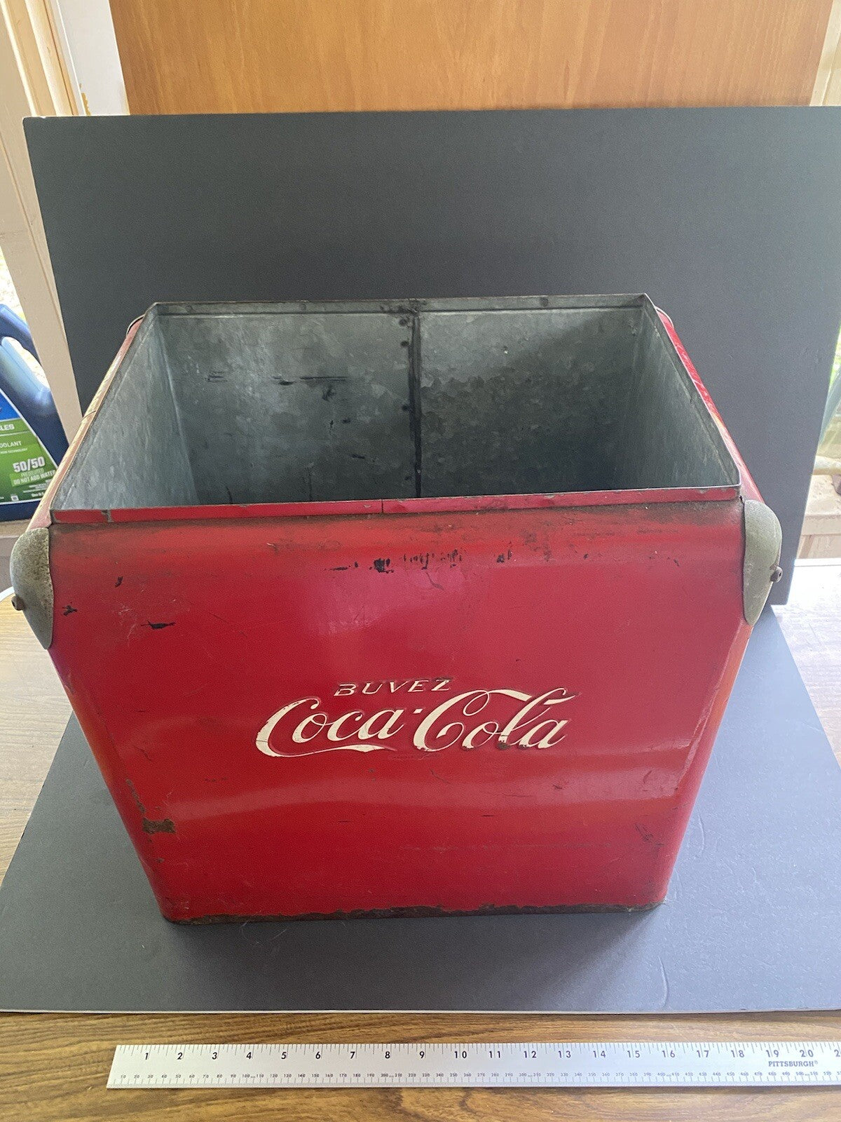 Vintage Heavy Coca Cola Ice Chest Cooler With Handle