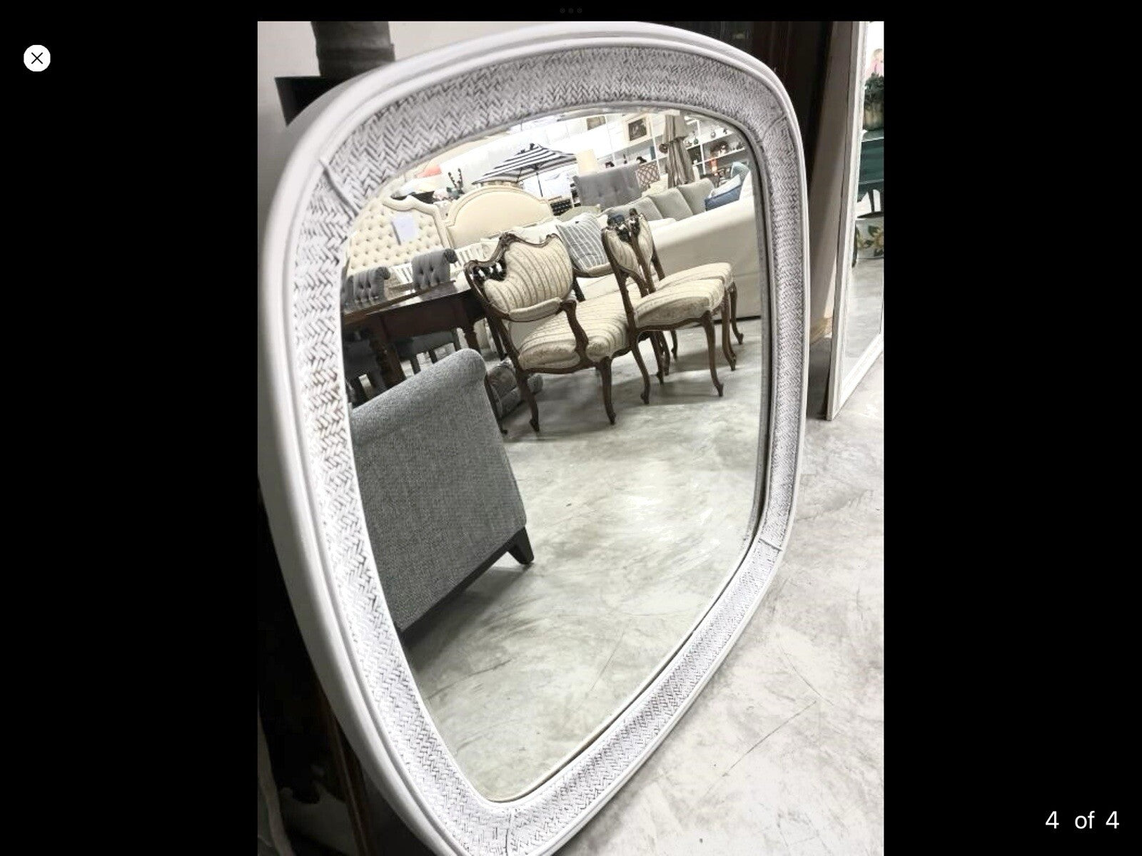 Large Decorative White Mirror