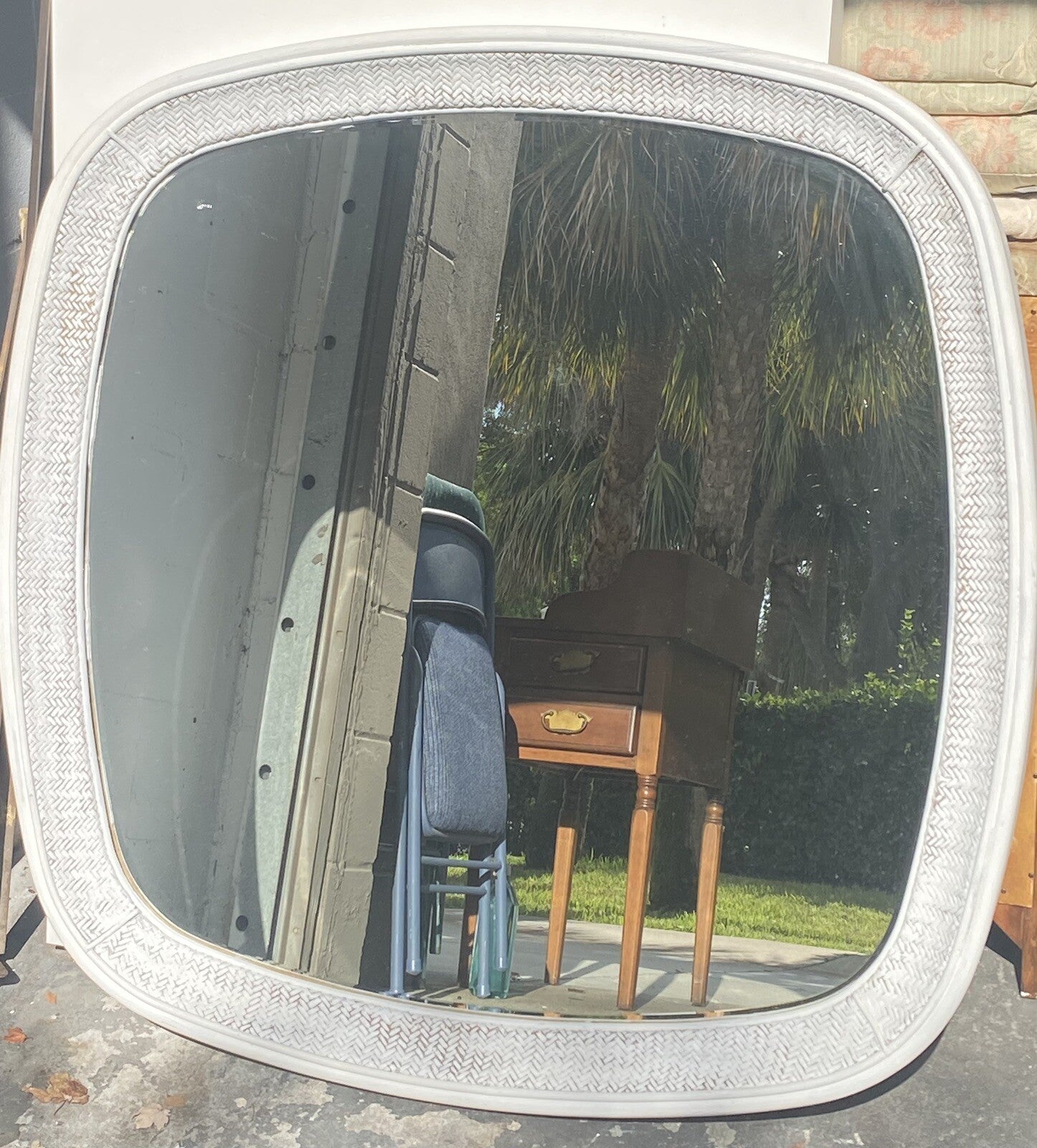 Large Decorative White Mirror