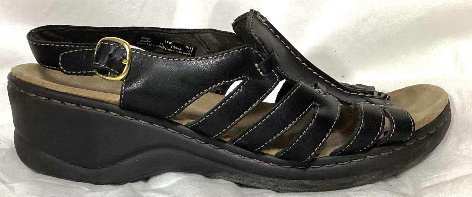 Clarks Lexi Marigolds Black Leather Women Sz 11 W