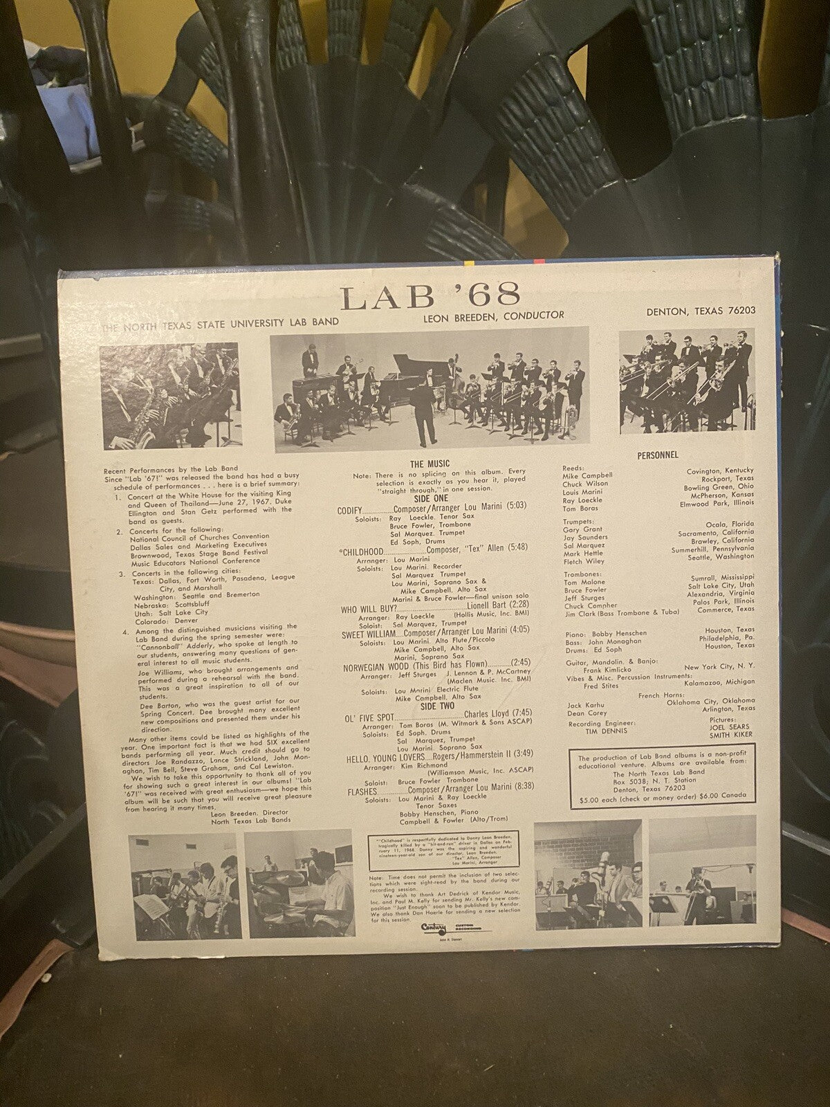 MONACA HIGH SCHOOL PA SYMPHONIC BAND 1969 LP Vinyl Record 12