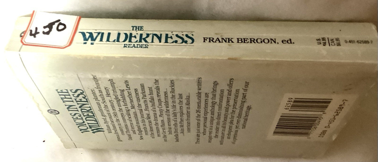 The Wilderness Reader Used Book By Frank Bergon #450