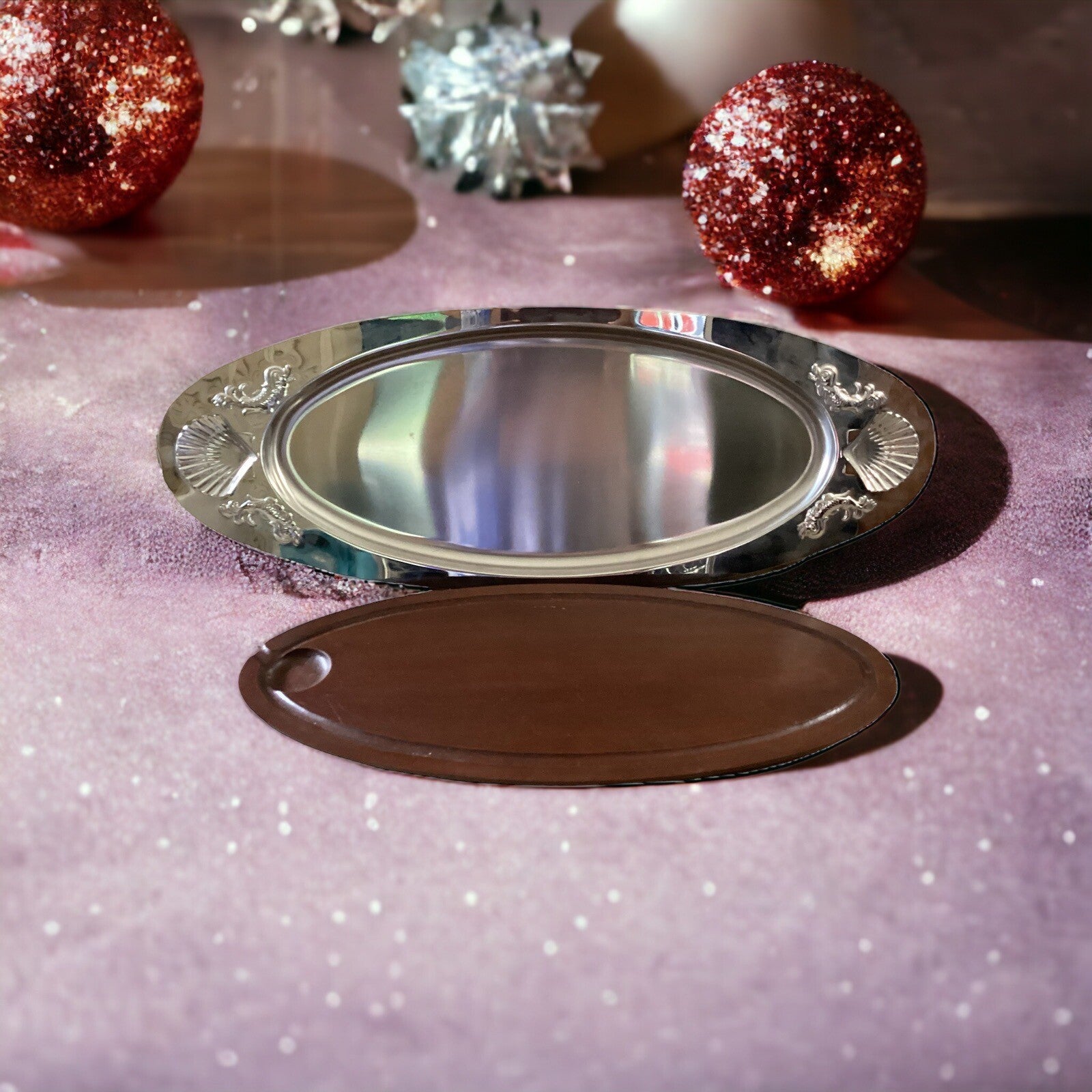 Jean Couzon Serving Oval Double 17” Tray From France