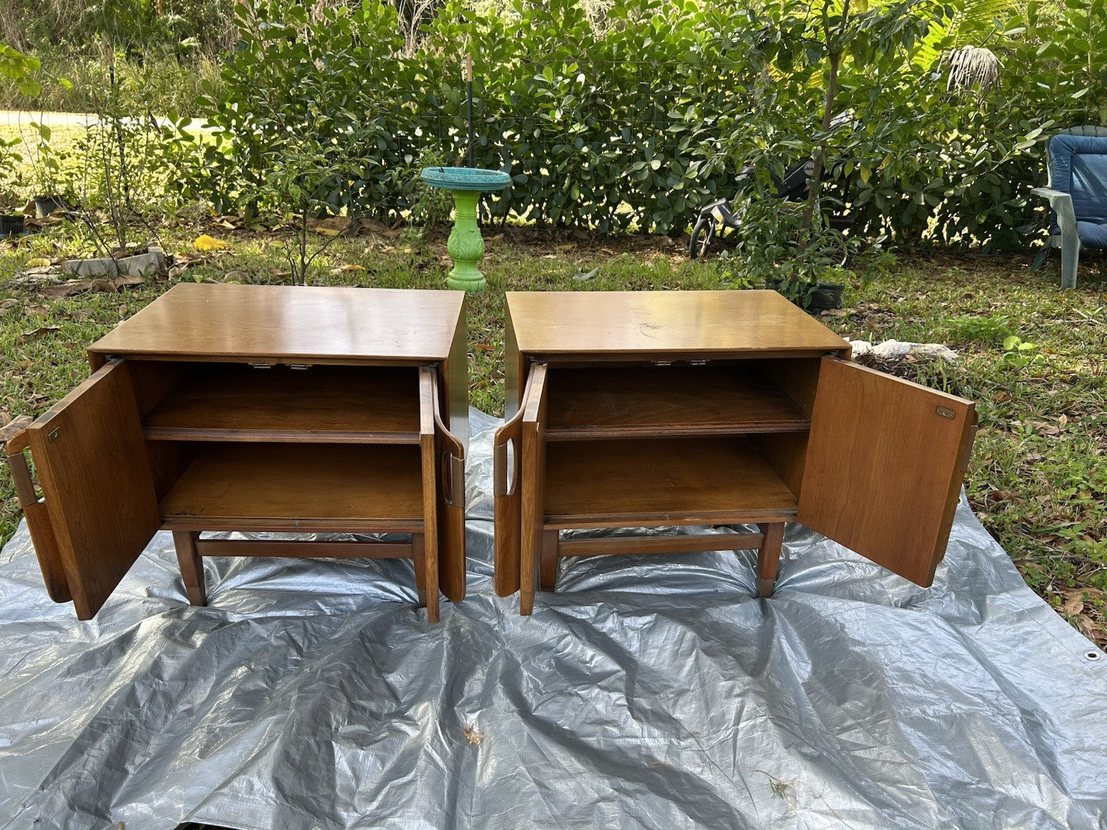 Set Of 2 Mid Century Wood NightStand