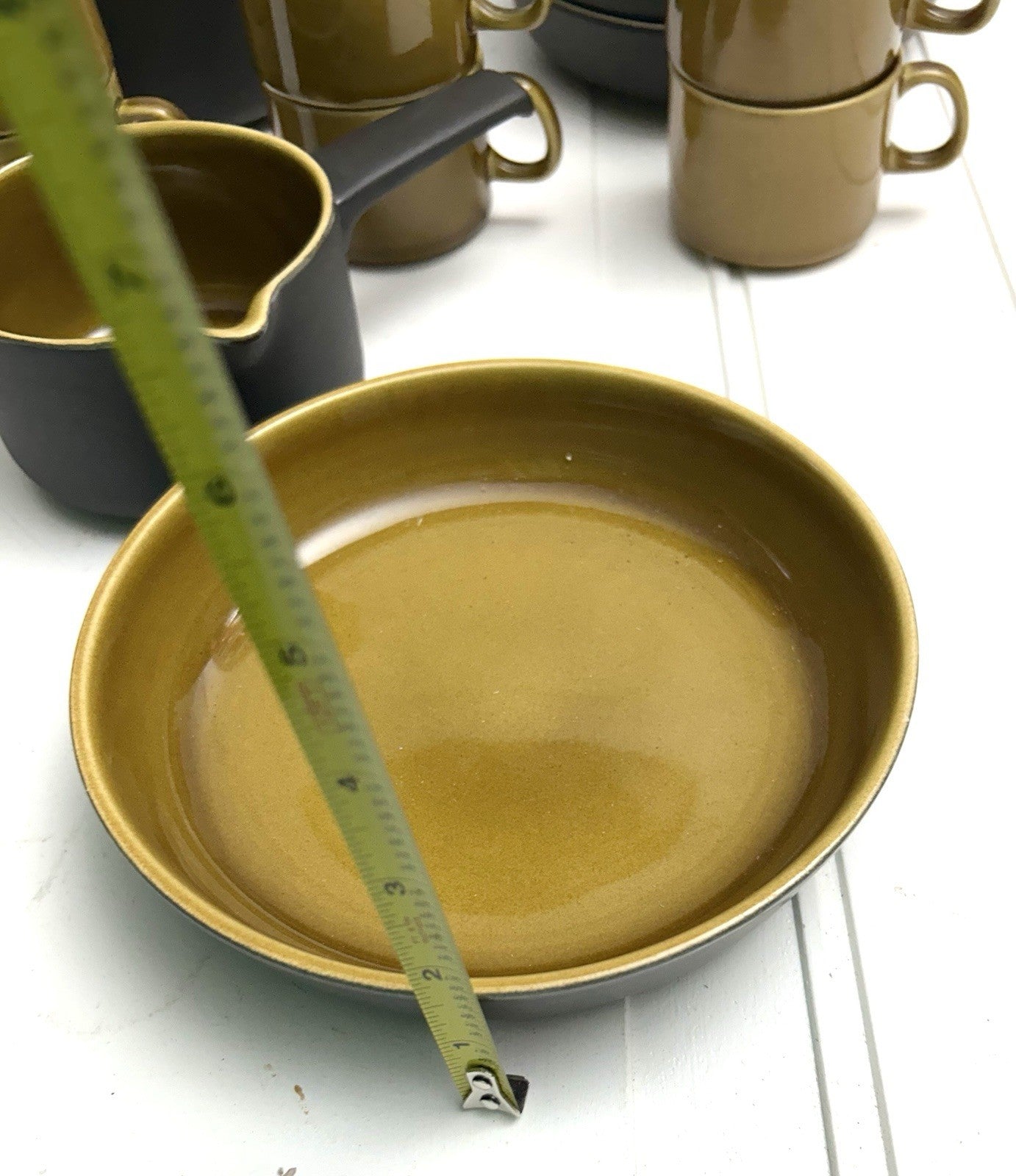 13 Pieces Melitta Germany Ceracron Pottery Mid Century Mustard Set