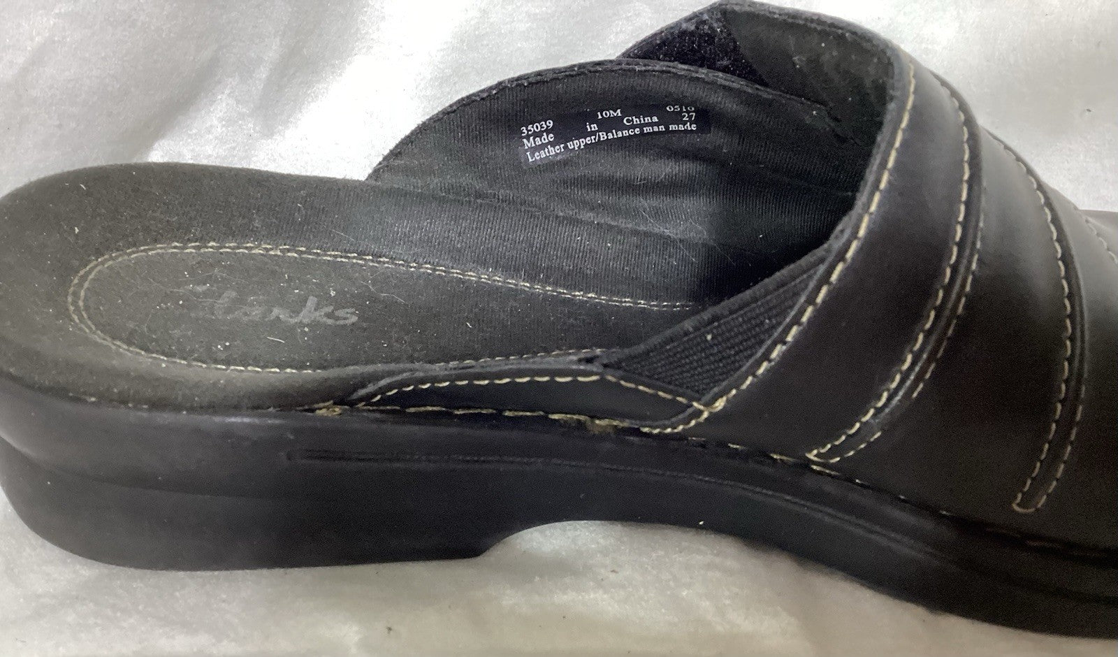 Clarks Patty Beli Women Black Mules Sz 10 M