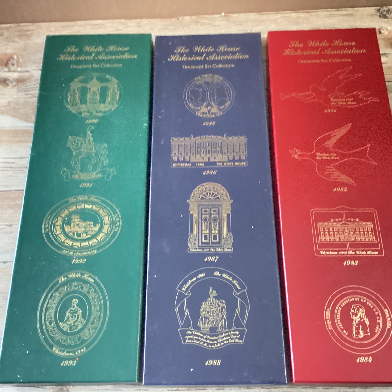 3 Set Of 4 Of The Historical Association Ornament Set Collection