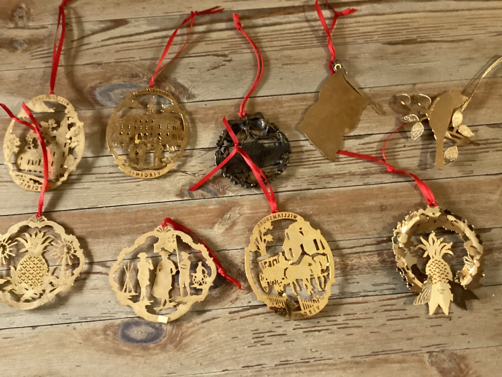 Set Of 9 + 2 Colonial Williamsburg Christmas Ornaments