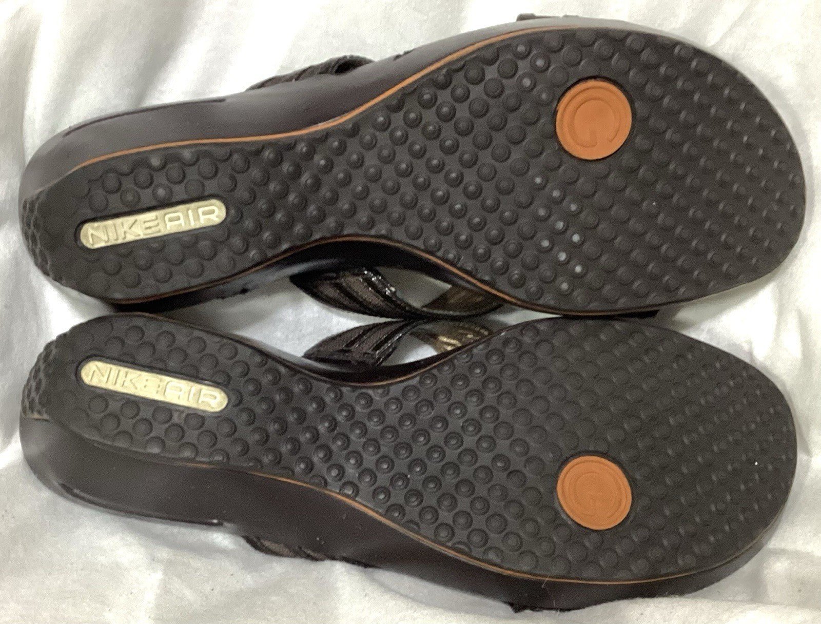 Cole Haan NikeAir Women Sandals Color Brown/Orange Lining Sz 9.5B
