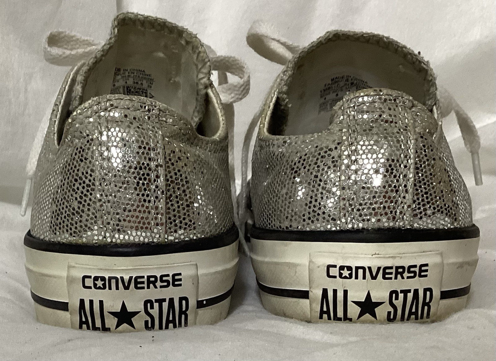 Converse All Star Glittery Silver Sneakers Unisex M4/W6