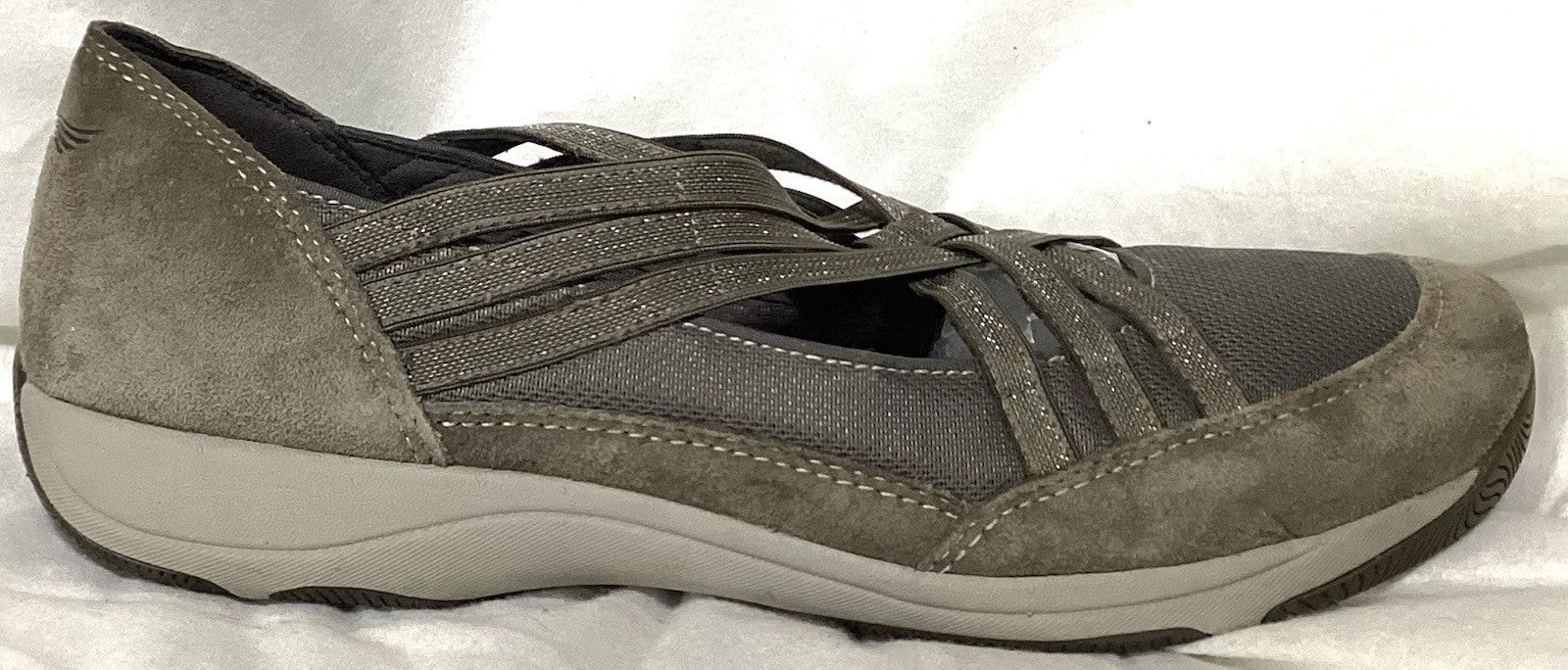 Dansko Beige Upper Suede Glittery Strappy Women Shoes Size 41