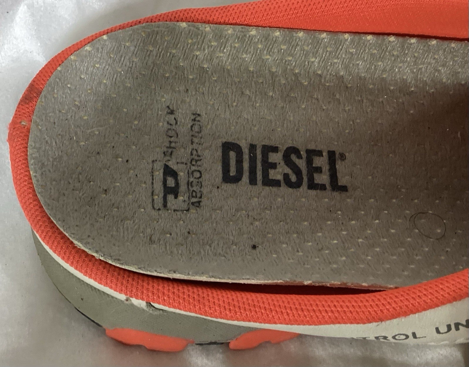 Diesel Orange/Beige/Gold Athletic women Slip On Shoes Size 7.5