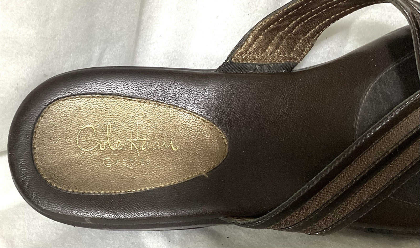 Cole Haan NikeAir Women Sandals Color Brown/Orange Lining Sz 9.5B
