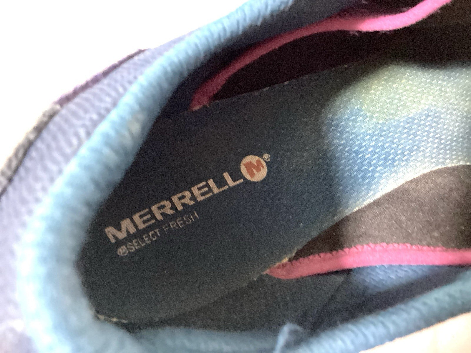 Merrell All Out Shine Trail Sneakers Shoes Women Blue/fuschia Size 8