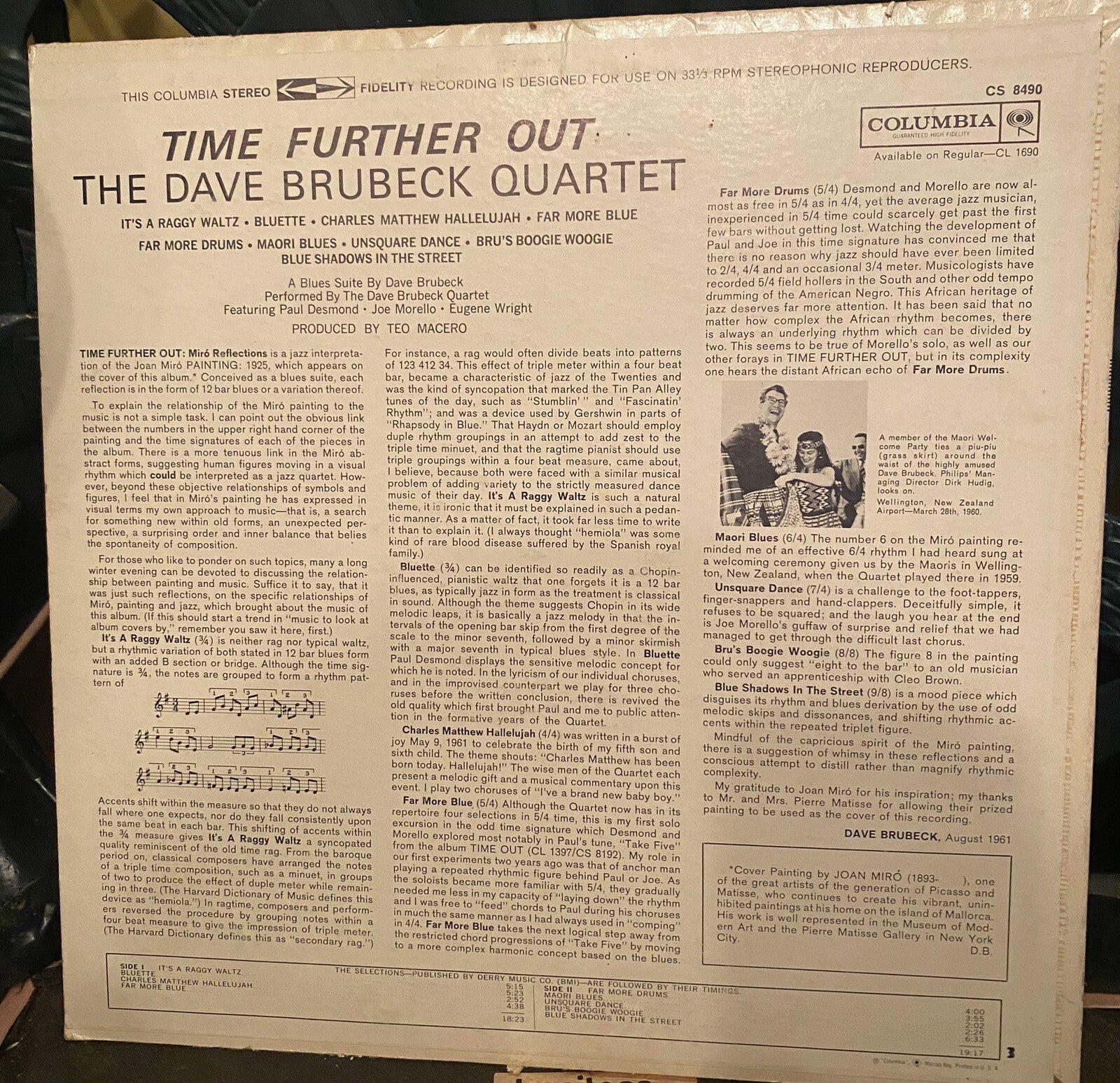 The Dave Brubeck Quartet - Time Further Out (Miro Reflections) (LP, Album)