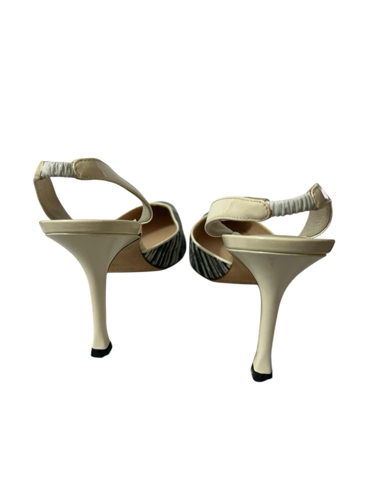 Manolo Blahnik Carolyne Striped Slingback Women Shoes Sz 40