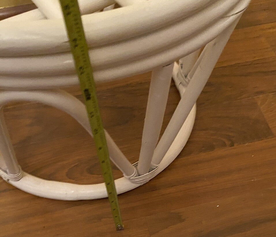 Vintage Beige Round Shaped Bamboo Planter/Table 14” Tall