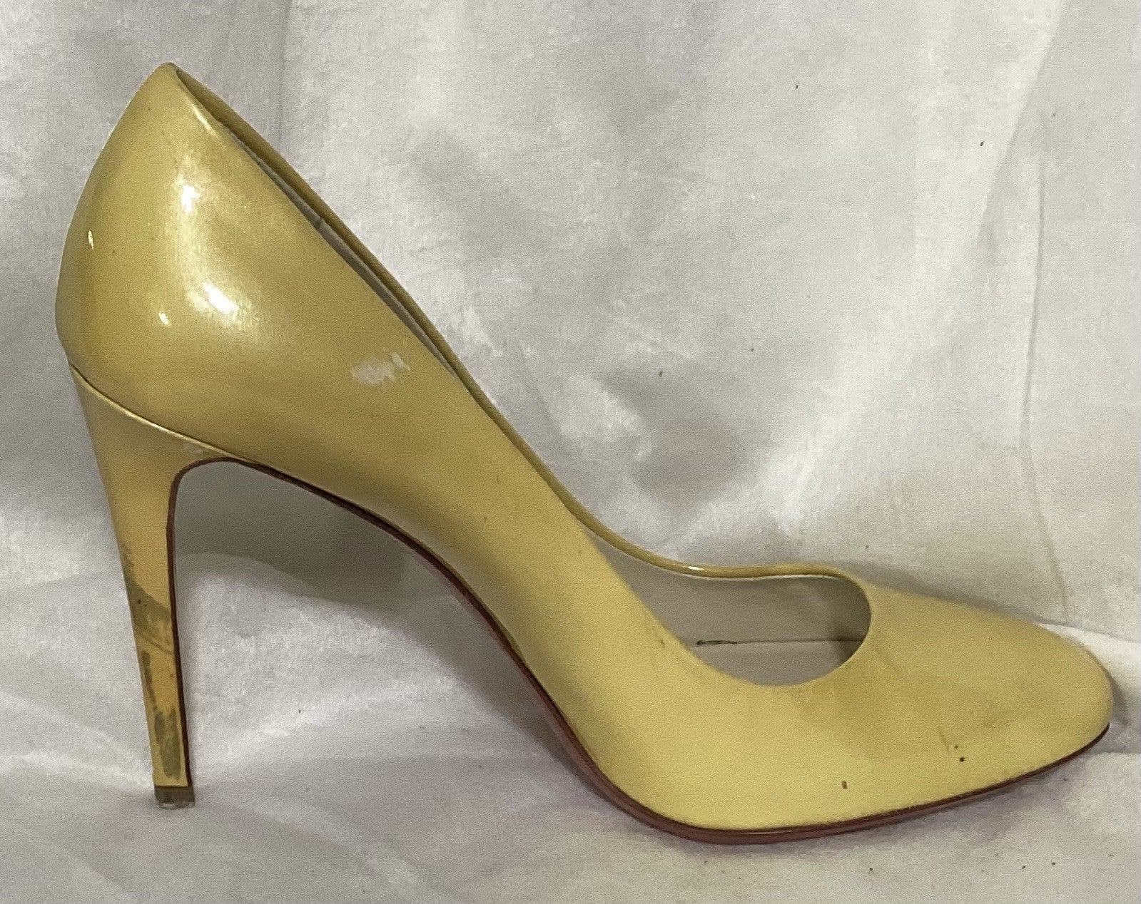 Miu Miu Yellow Patent Leather Heels Women Shoes Sz 7