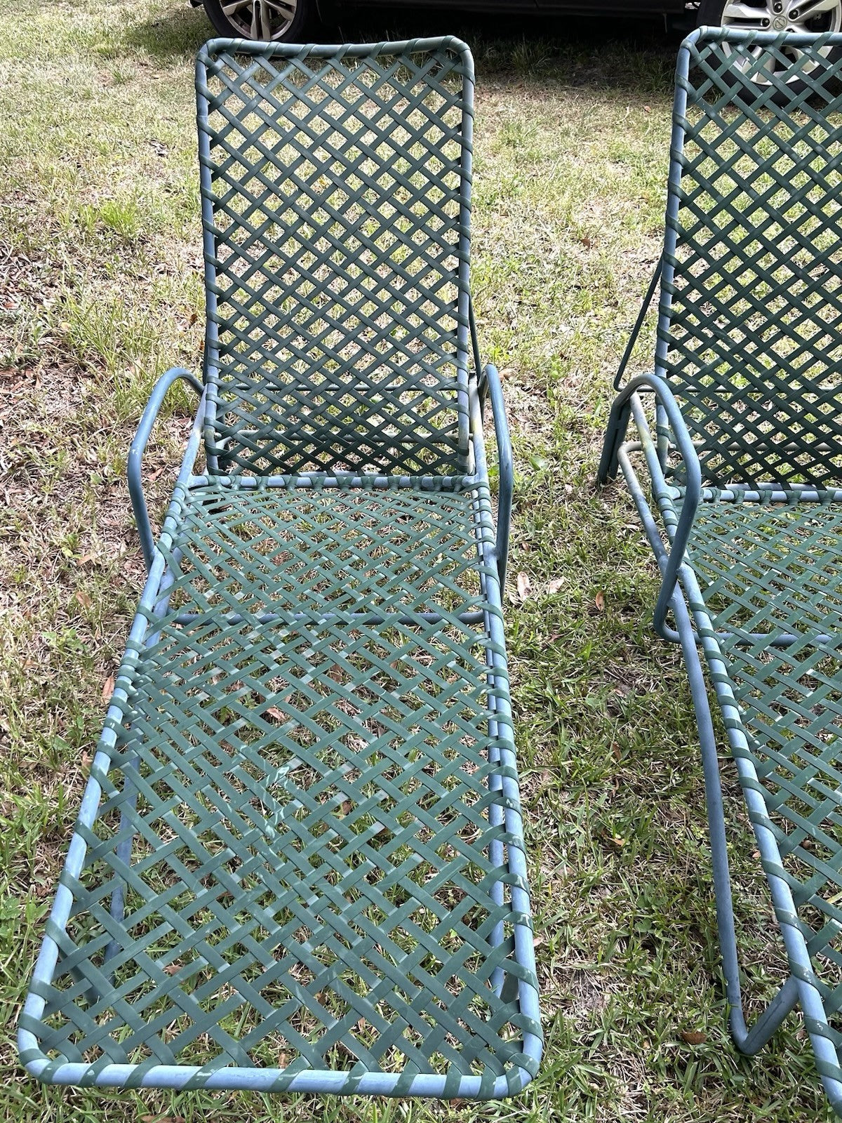 2 Brown Jordan Tamiami Green Lounge Chair 27Wx73Dx19H