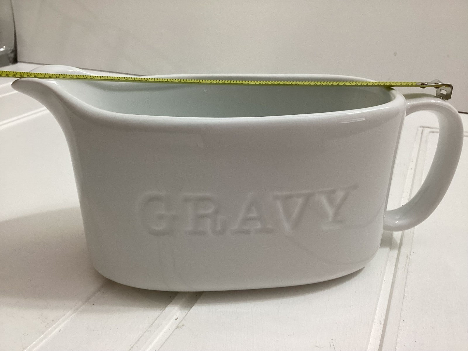 Our Table Simply White Porcelain Gravy Boat - Used Condition