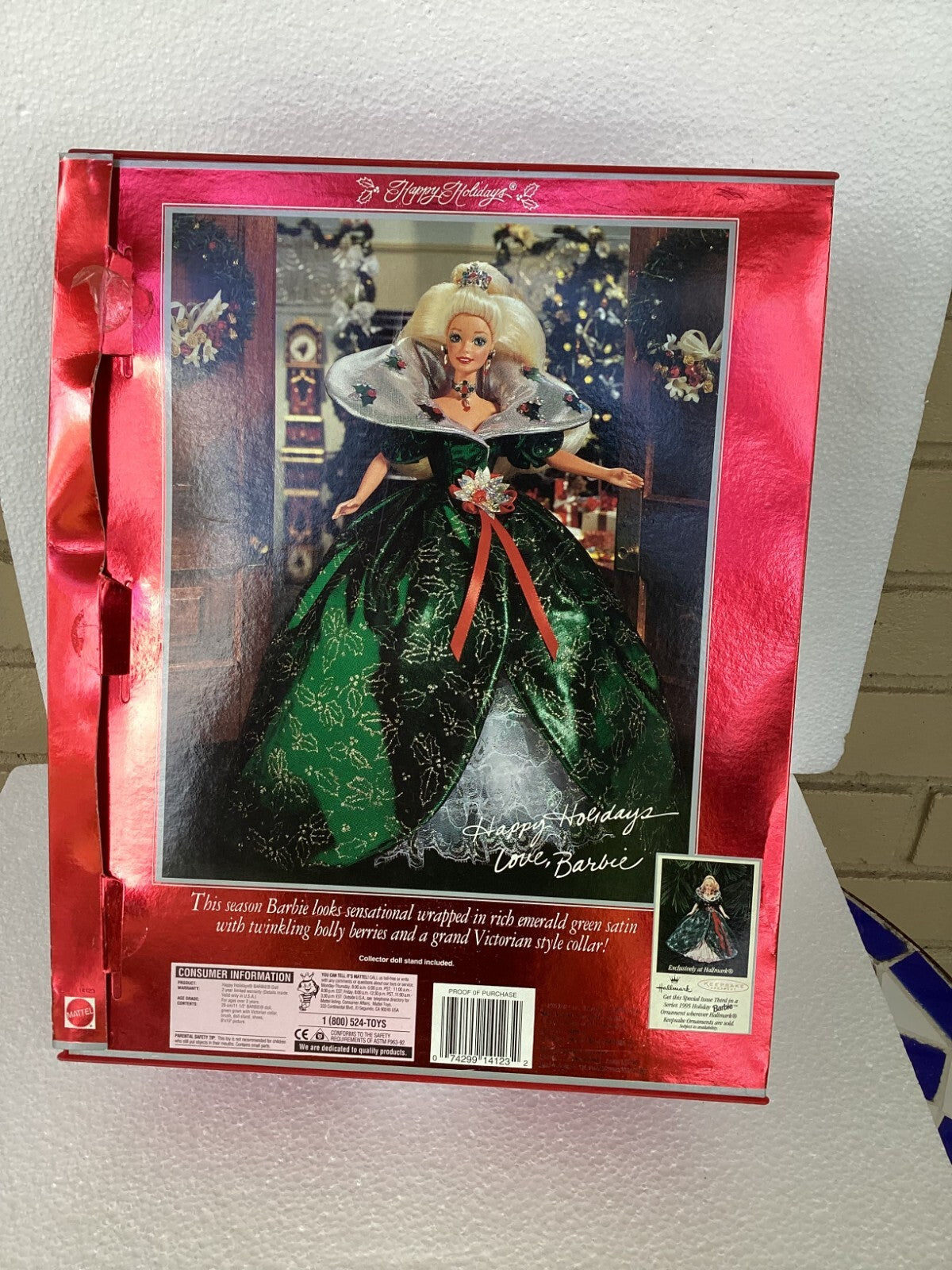 Mattel 14123 Happy Holidays Barbie Doll In Green Dress Special Edition With Box