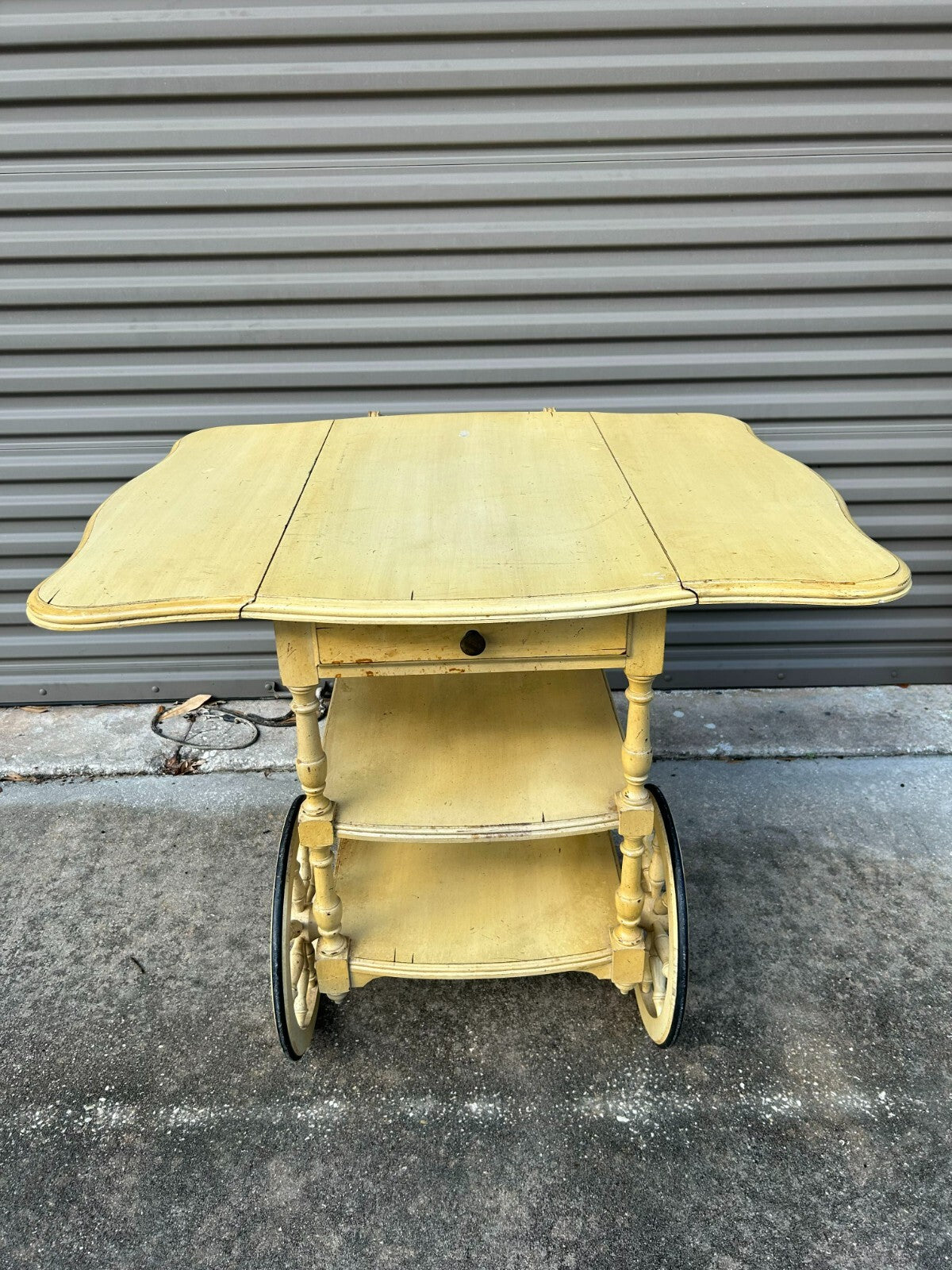 Vintage Ethan Allan Wooden Tea Cart