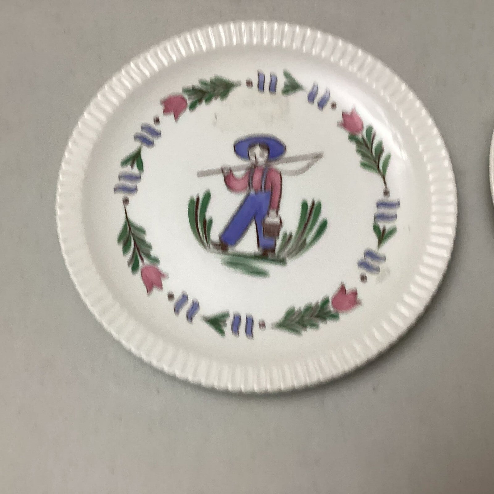 2 Pieces Lancaster Syracuse China Hand Painted Plates 8”