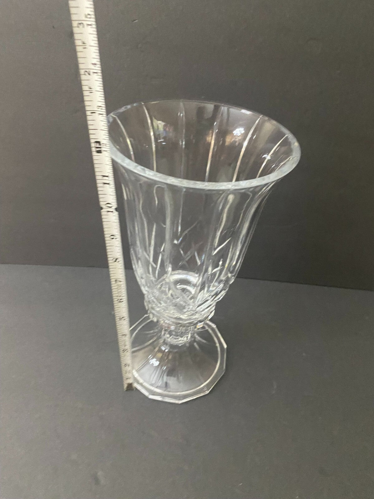 Vintage Lead Crystal Hurricane Candle Holder 2 Pieces 12 Inches Tall