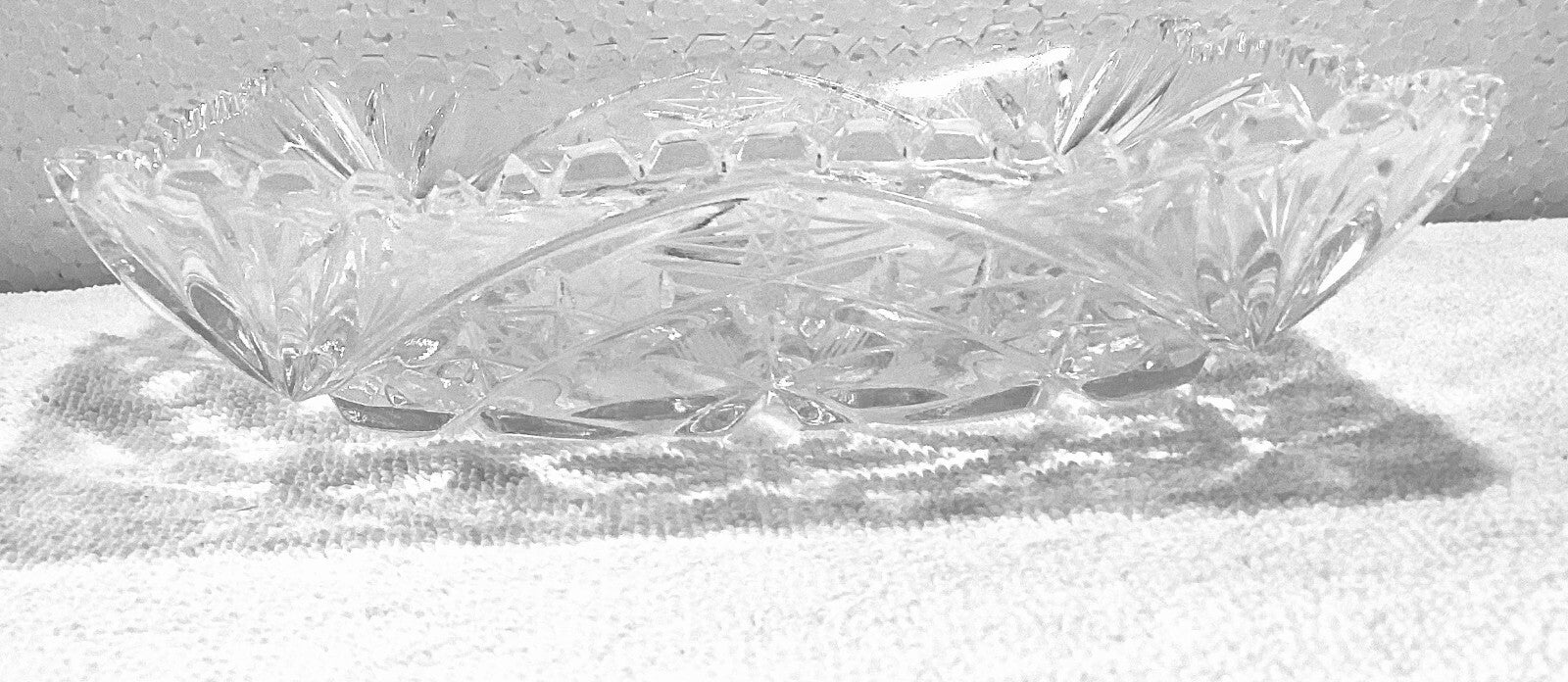 Violetta Thick Hand Cut Glass Square Dish 8”
