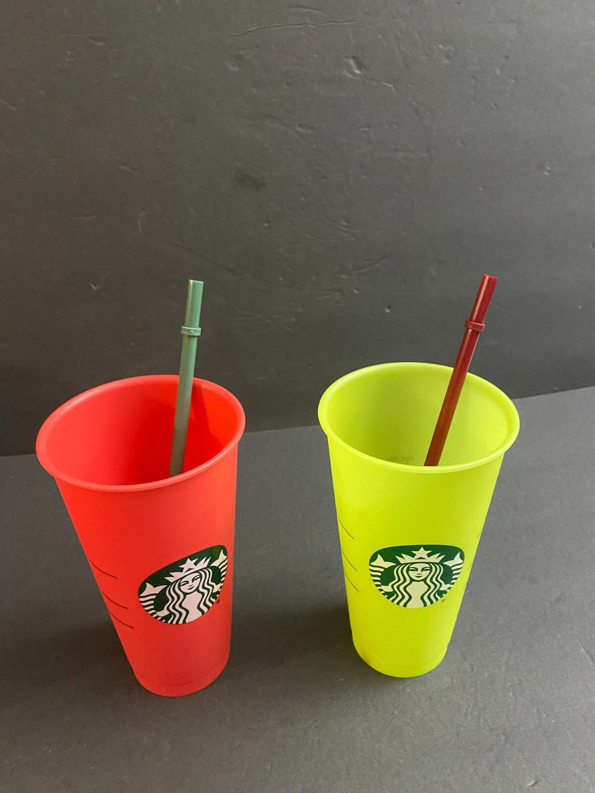 Starbucks Red And Yellow With Straw Reusable Cups - No Lid