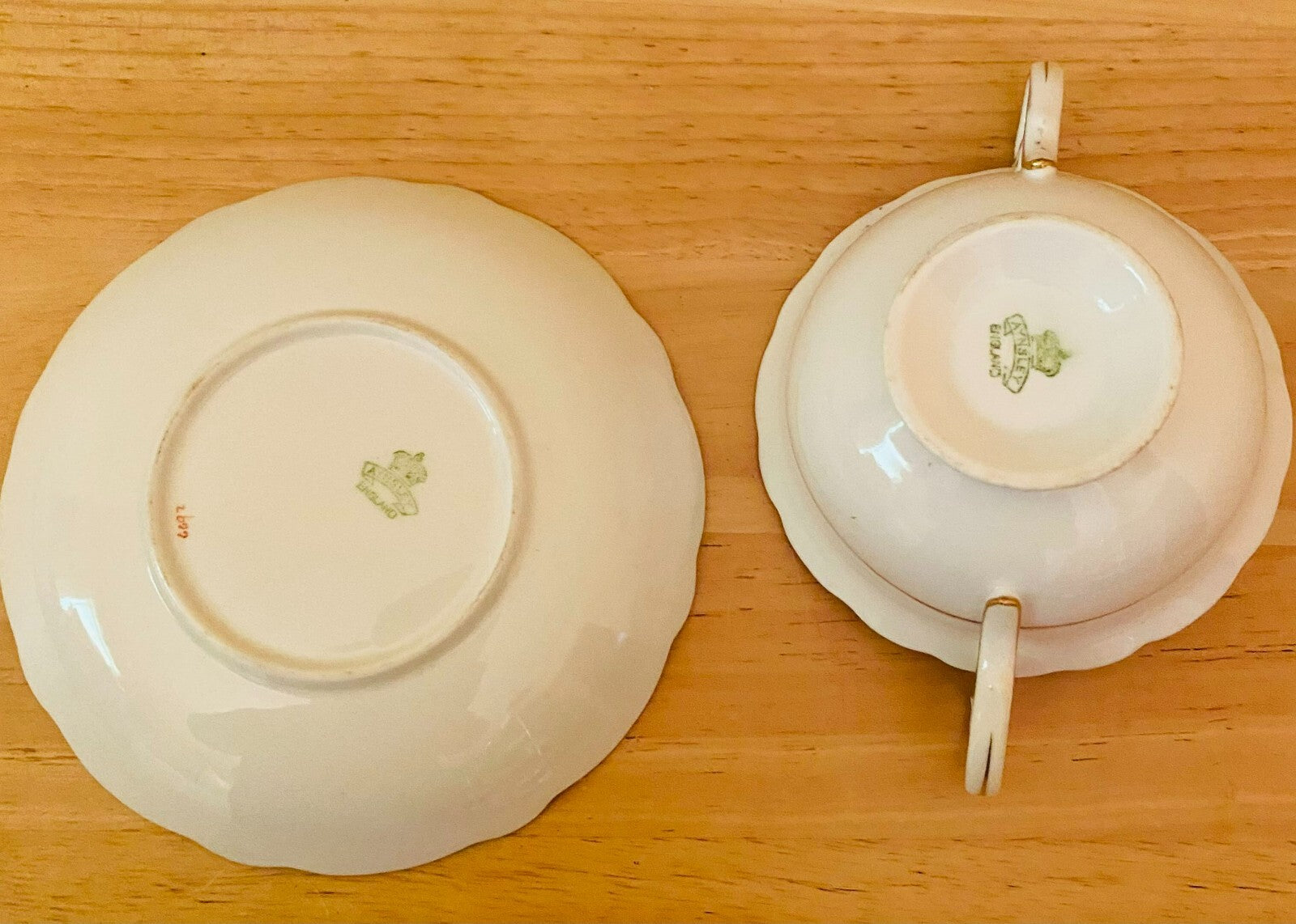 Ainsley Black/Gold/White Double Handle Cream Soup Cup & Saucer Set