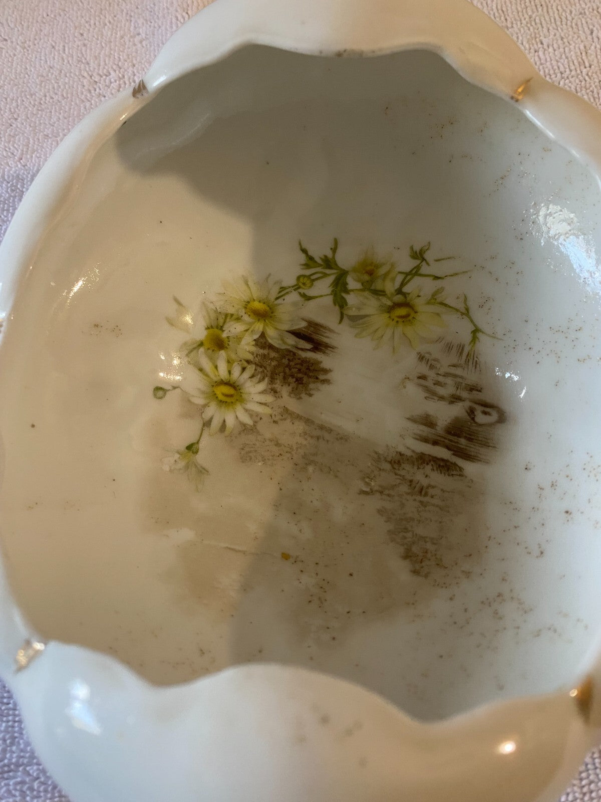 Antique Bavaria White FLoral Royal Austrian Four footed bowl