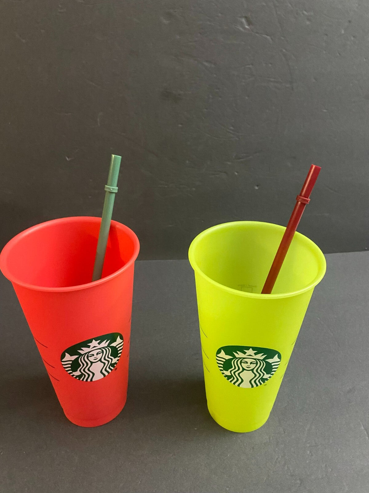 Starbucks Red And Yellow With Straw Reusable Cups - No Lid