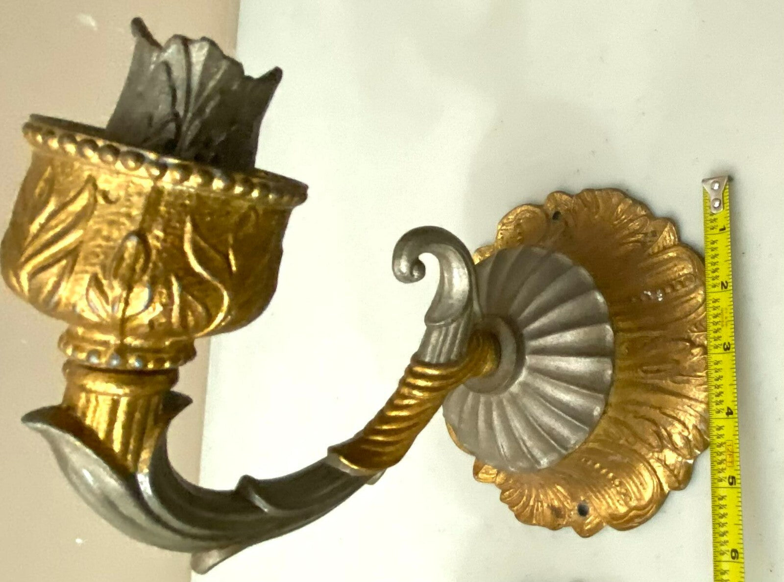 Vintage Lot Of 2 Brass Wall Candle Holder Sconces