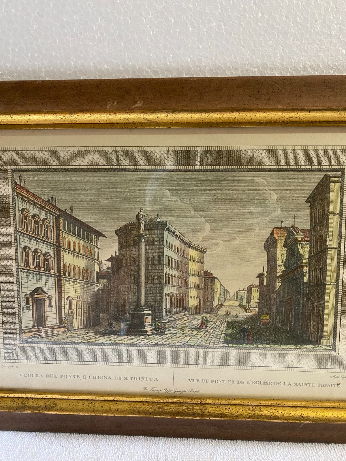 Giuseppe Zocchi Veduta Del Ponte E Chiesa Di S. Trinita Italy Painting