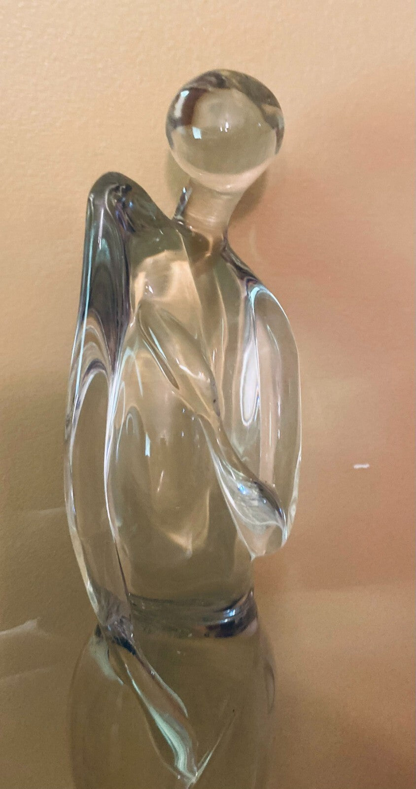 Tall Heavy Murano Glass Sculpture Collectible Display Decoration Girl & Swan