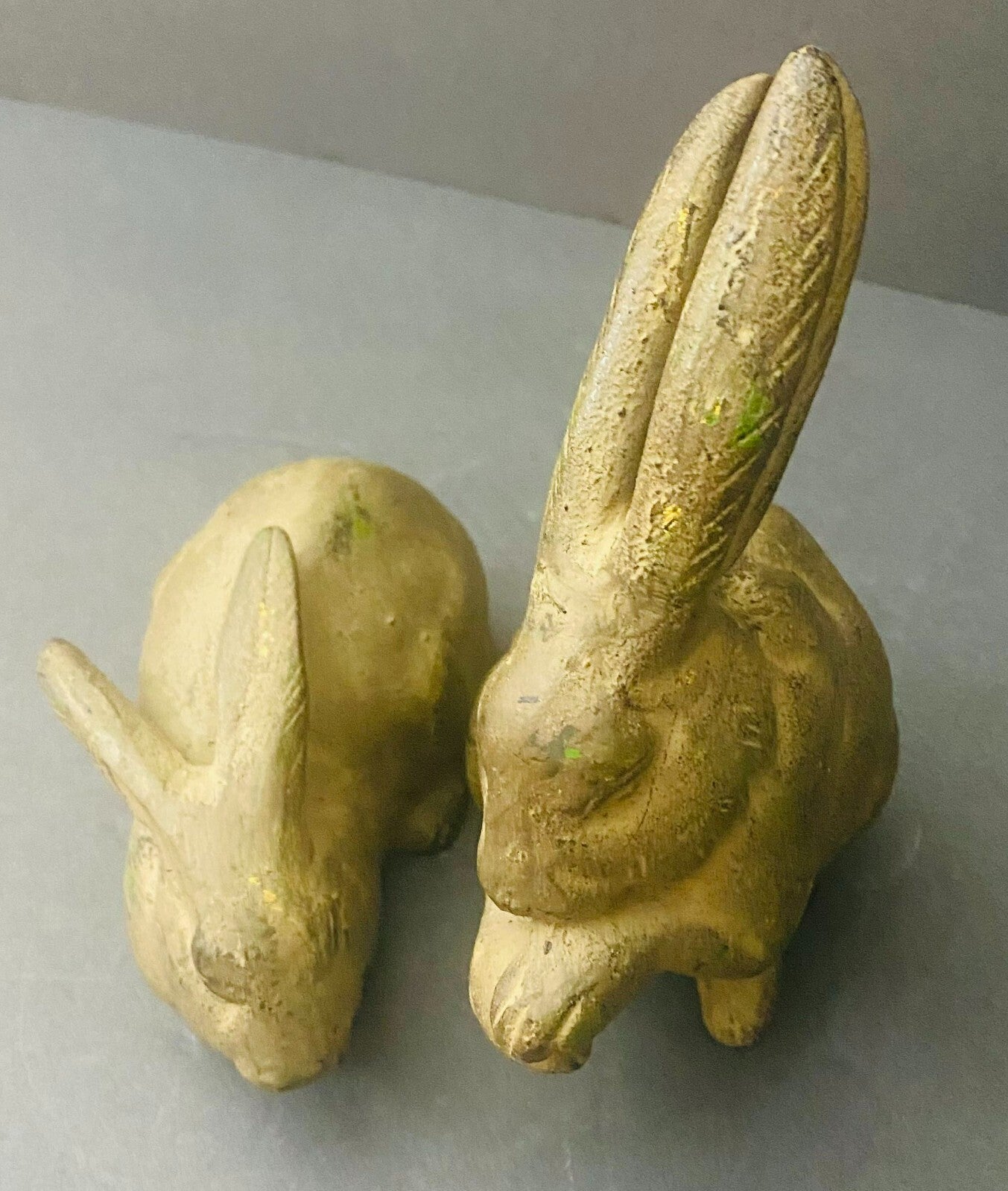 Set of 2 OMC Japan Golden Bronzé Small Decorative Display Rabbits Figurine
