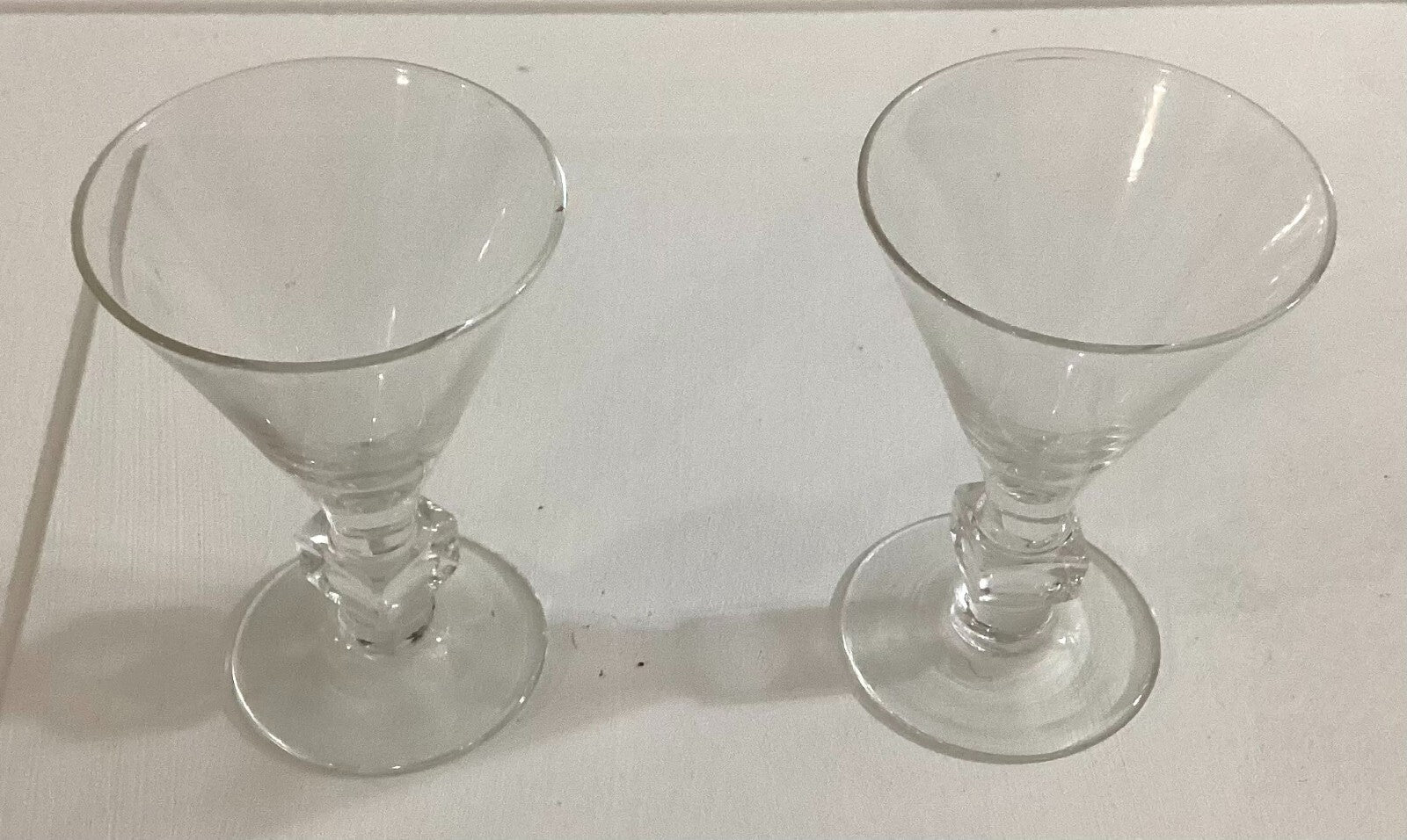 Set Of 2 Clear Liqueur Small Glasses